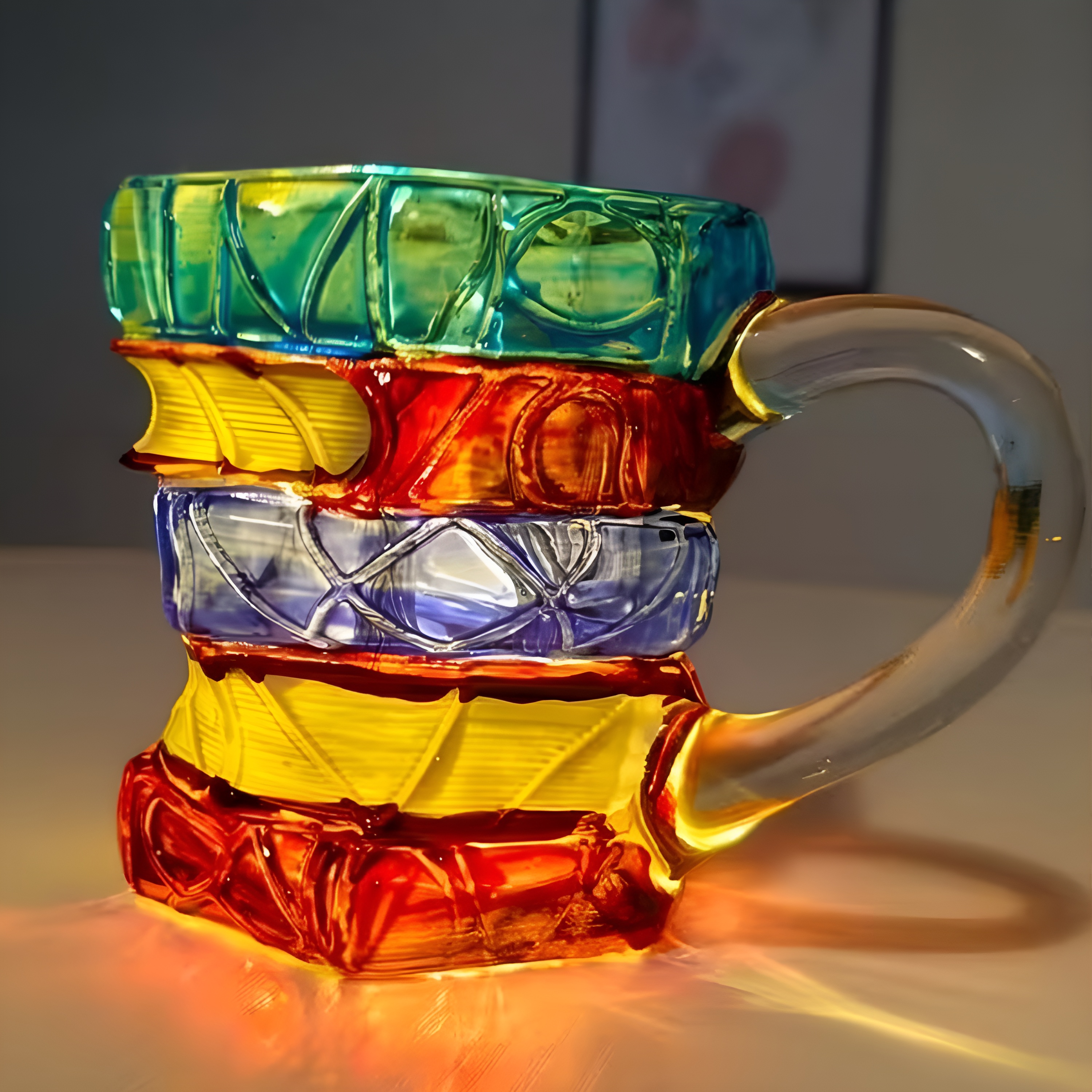 3D Painted Stack Book Glass Design Coffee Mug For Readers