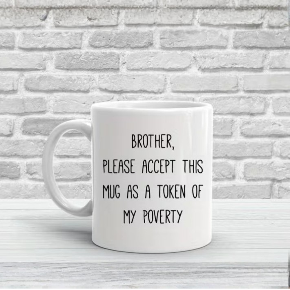 1pc, "to Bro"Ceramic Mug, [ Brother Mug - Durable Ceramic]