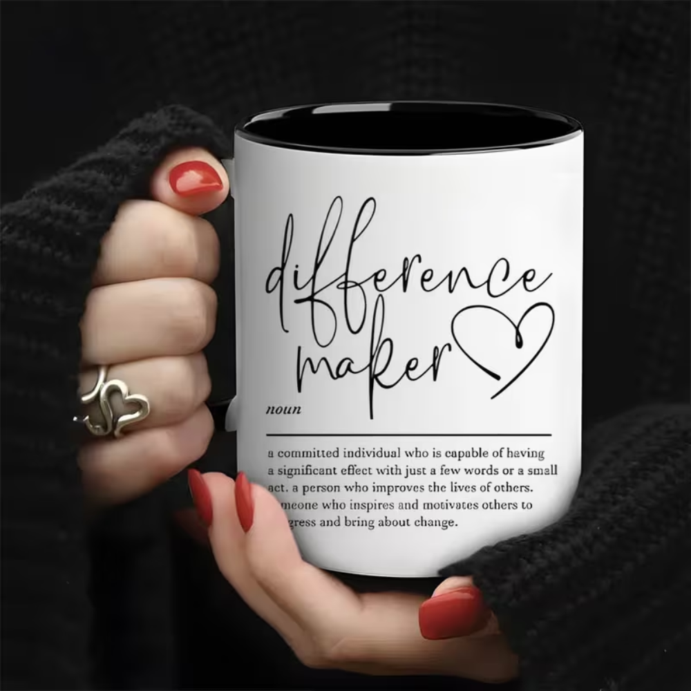 [Funny Difference Maker Mug] Funny Difference Maker Definition Mug | Boss Coffee Mug 11 Ounce, Thank You Appreciation Gift for Teacher Boss Leader Coworker