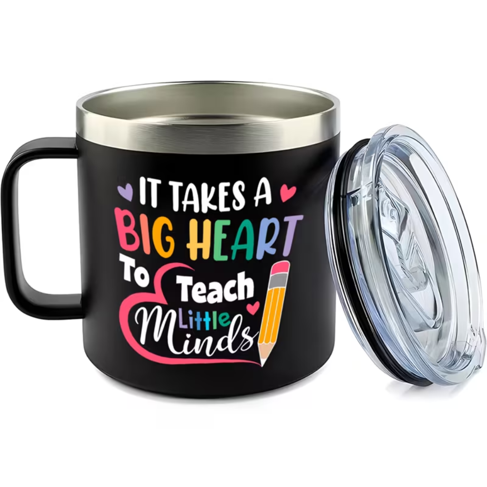 1pc Stainless Steel Insulated Travel Mug 14oz, 