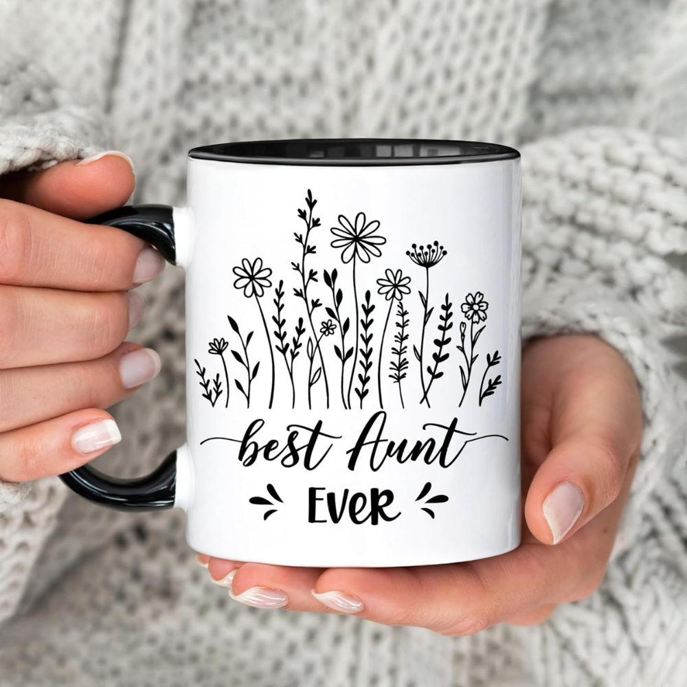 11 oz Ceramic Best Aunt Ever Coffee Mug with Keychain Drinkware