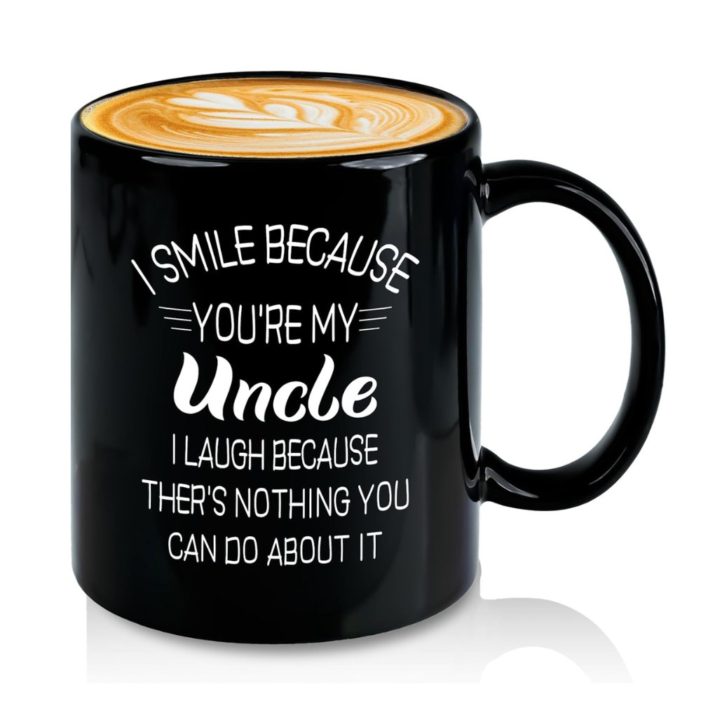 11 oz Ceramic I Smile Because Youre My Uncle Coffee Mug Drinkware