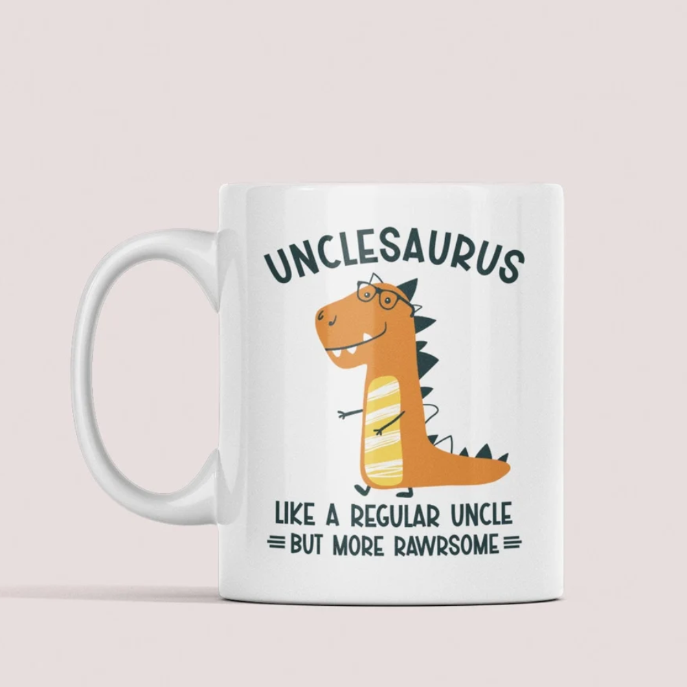 Ceramic Unclesaurus Dinosaur Coffee Mug Funny Uncle Drinkware