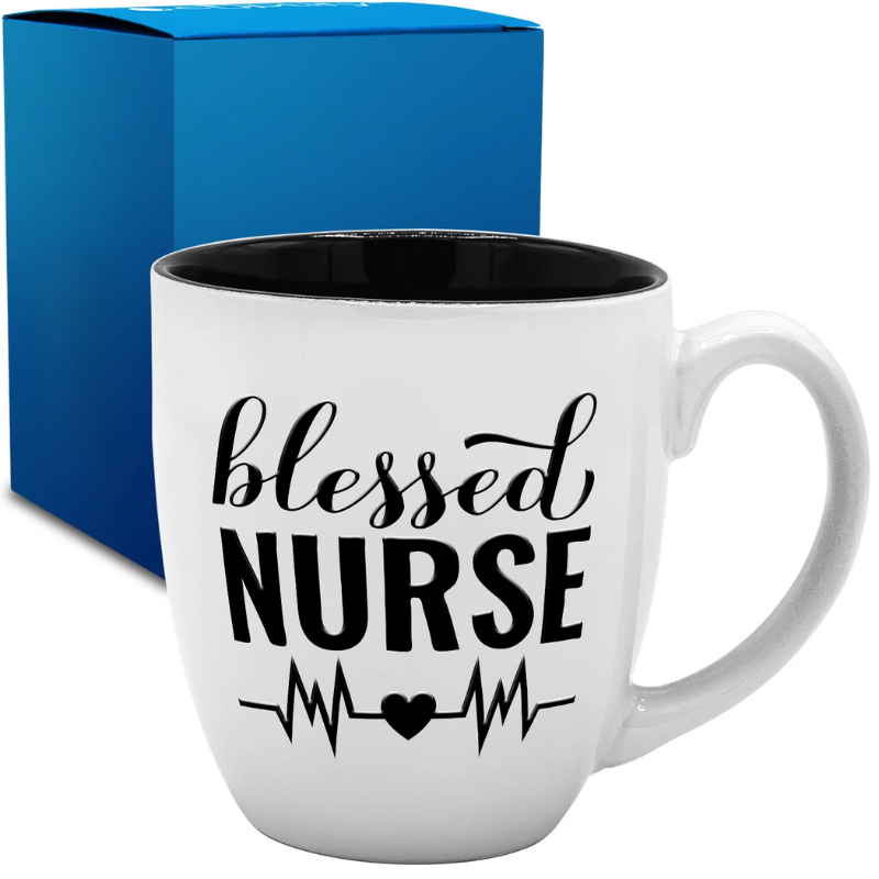 Blessed Nurse 16oz Personalized Bistro Coffee Mug