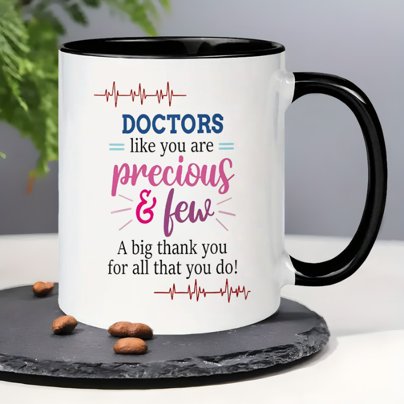 1pc Doctor Appreciation Gift Mug  11oz White Ceramic Coffee Cup 