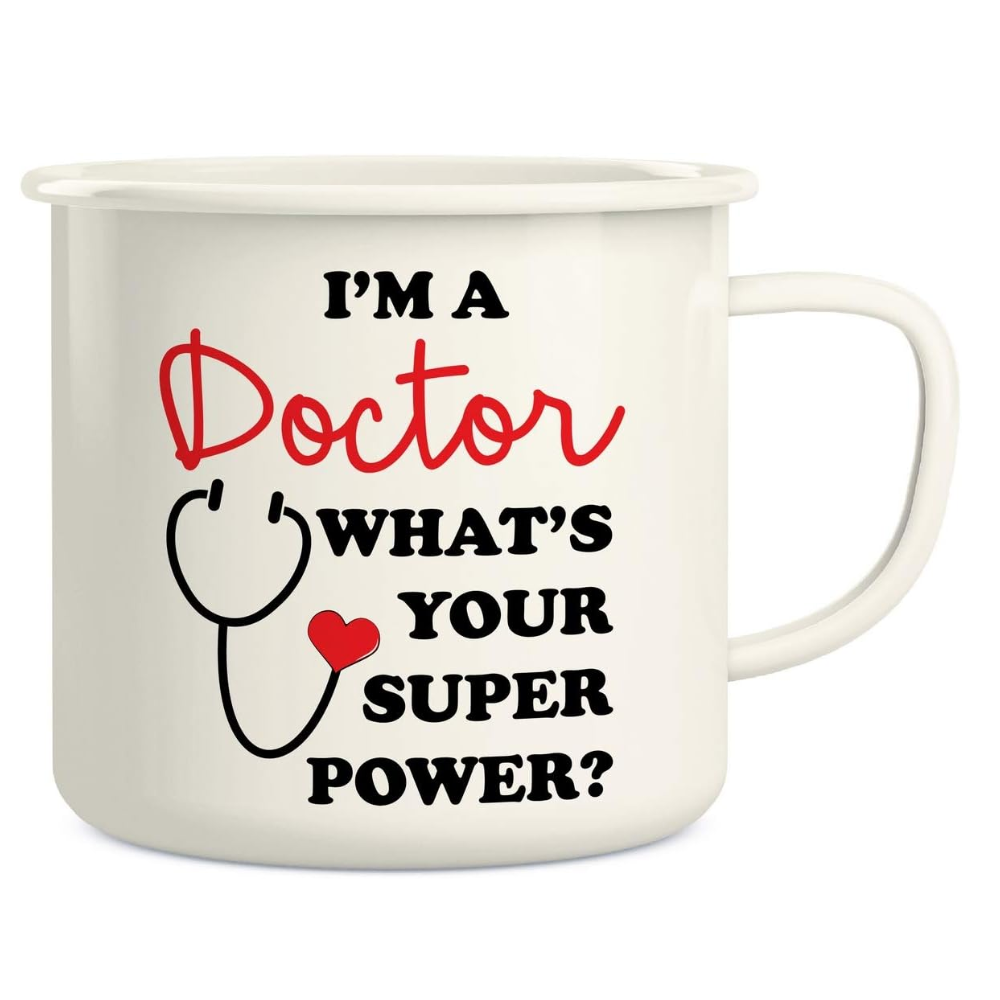 16 oz Enamel Stainless Steel Doctor Quote Camping Coffee Mug Drinkware