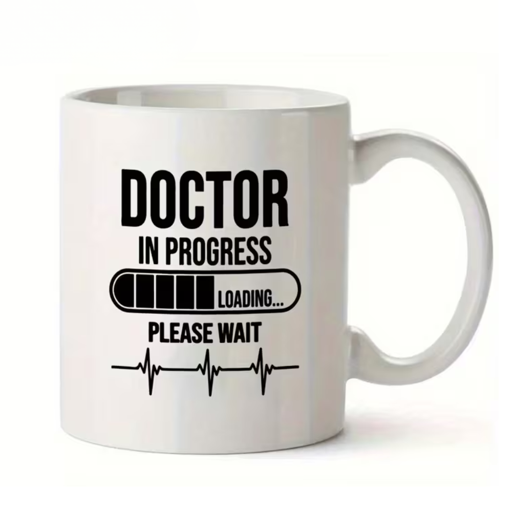 Ceramic Doctor in Progress Coffee Mug with Handle Novelty Drinkware 1pc