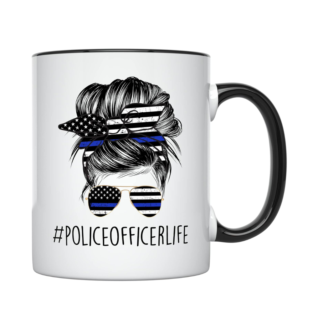 11 oz Ceramic Female Police Officer Coffee Mug Law Enforcement Drinkware