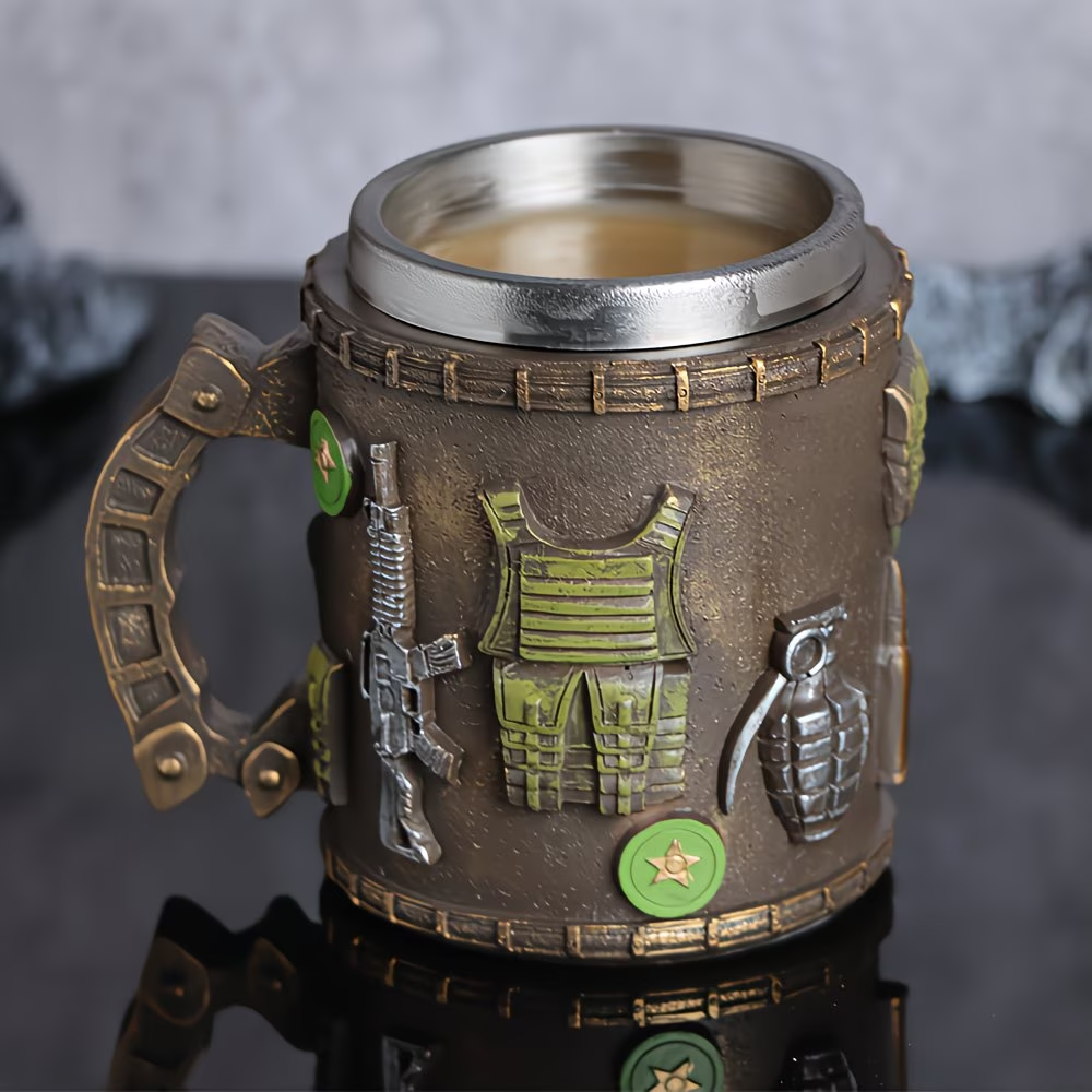 Mug - Durable Stainless Steel, Hand Wash Only, Perfect for Coffee & Beer, Ideal for Home Decor Or Gift