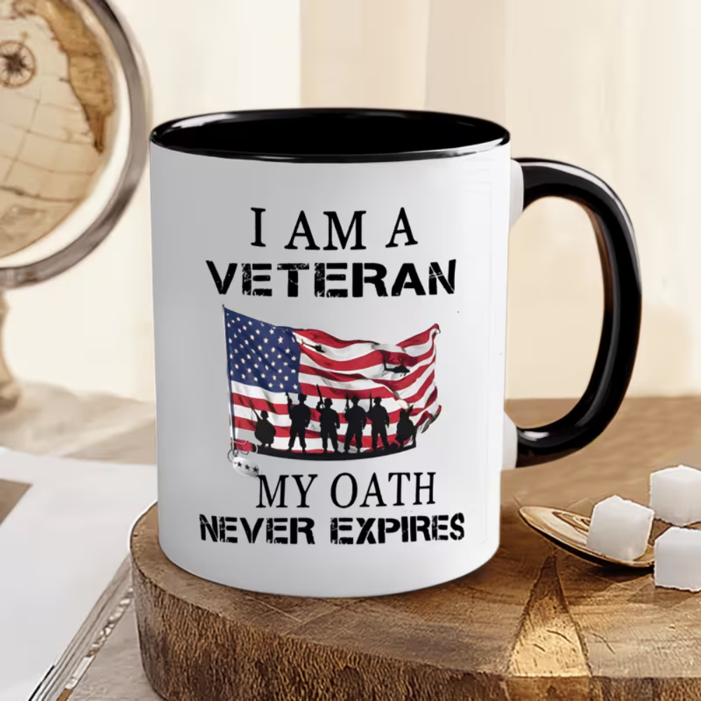 1pc, 11oz Ceramic Coffee Mug - Perfect Gift for Veterans, Grandpa, Office Use