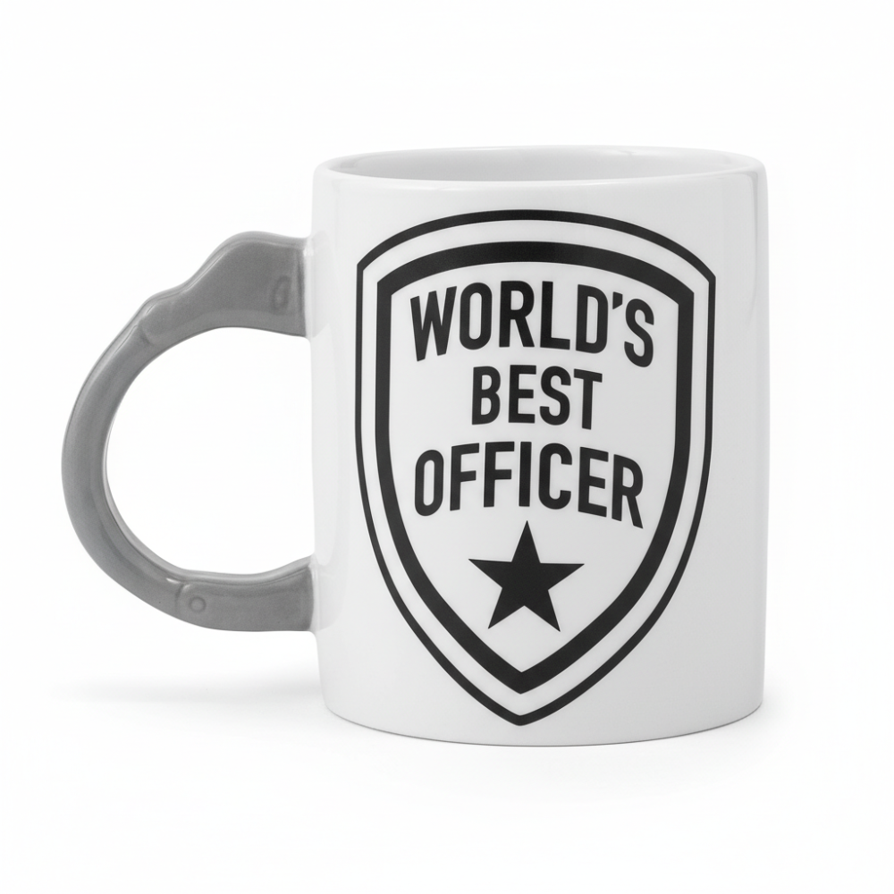 12 oz Ceramic Worlds Best Police Officer Coffee Mug Law Enforcement Drinkware