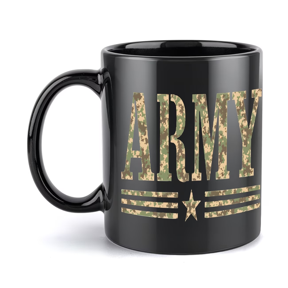 1pc Army Camouflage Ceramic Coffee Mug with Camo