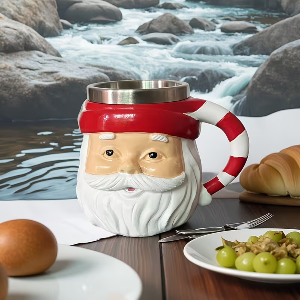 Hand Painted Style Resin Santa Claus Mug