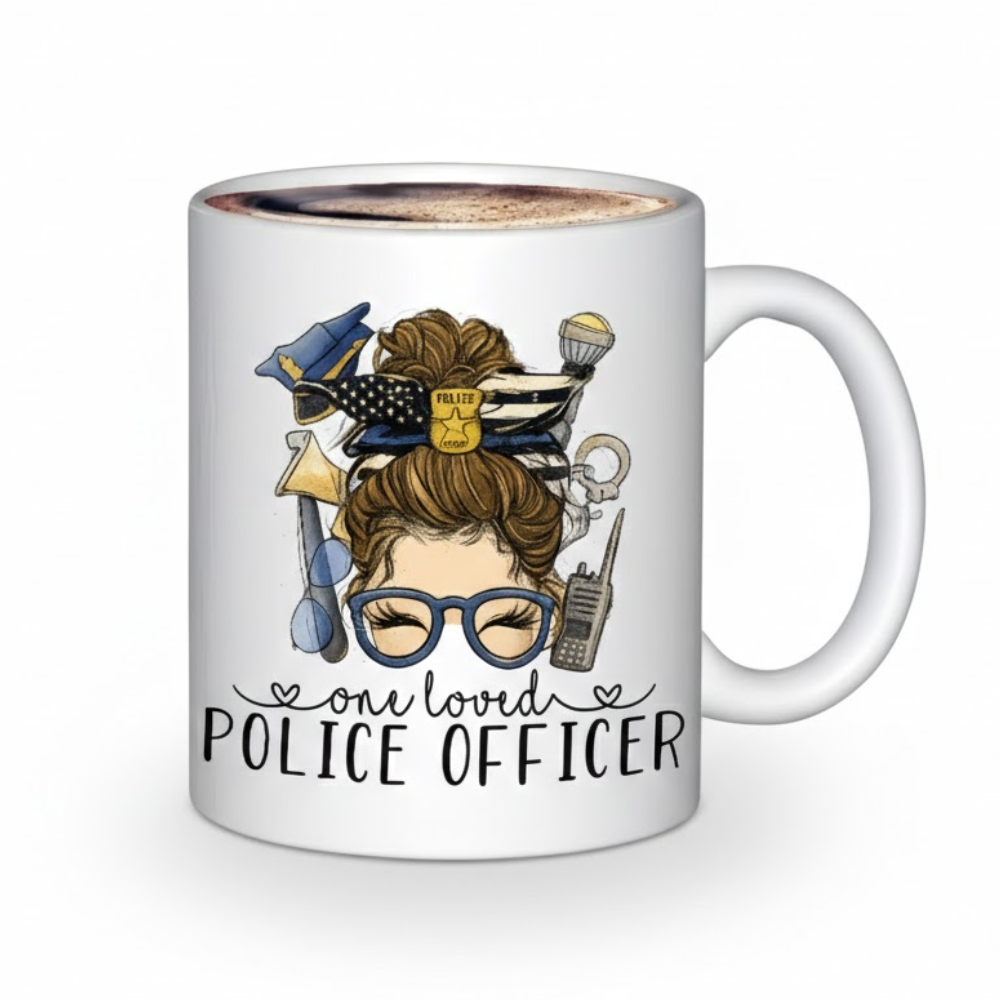 11oz Ceramic Police Officer Print Coffee Mug