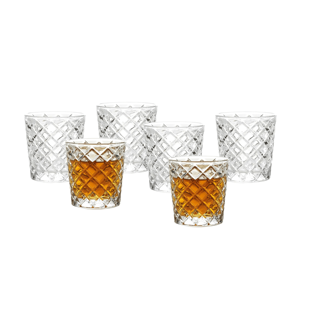 Diamond Pattern Glass Tumblers-Mineral Mug