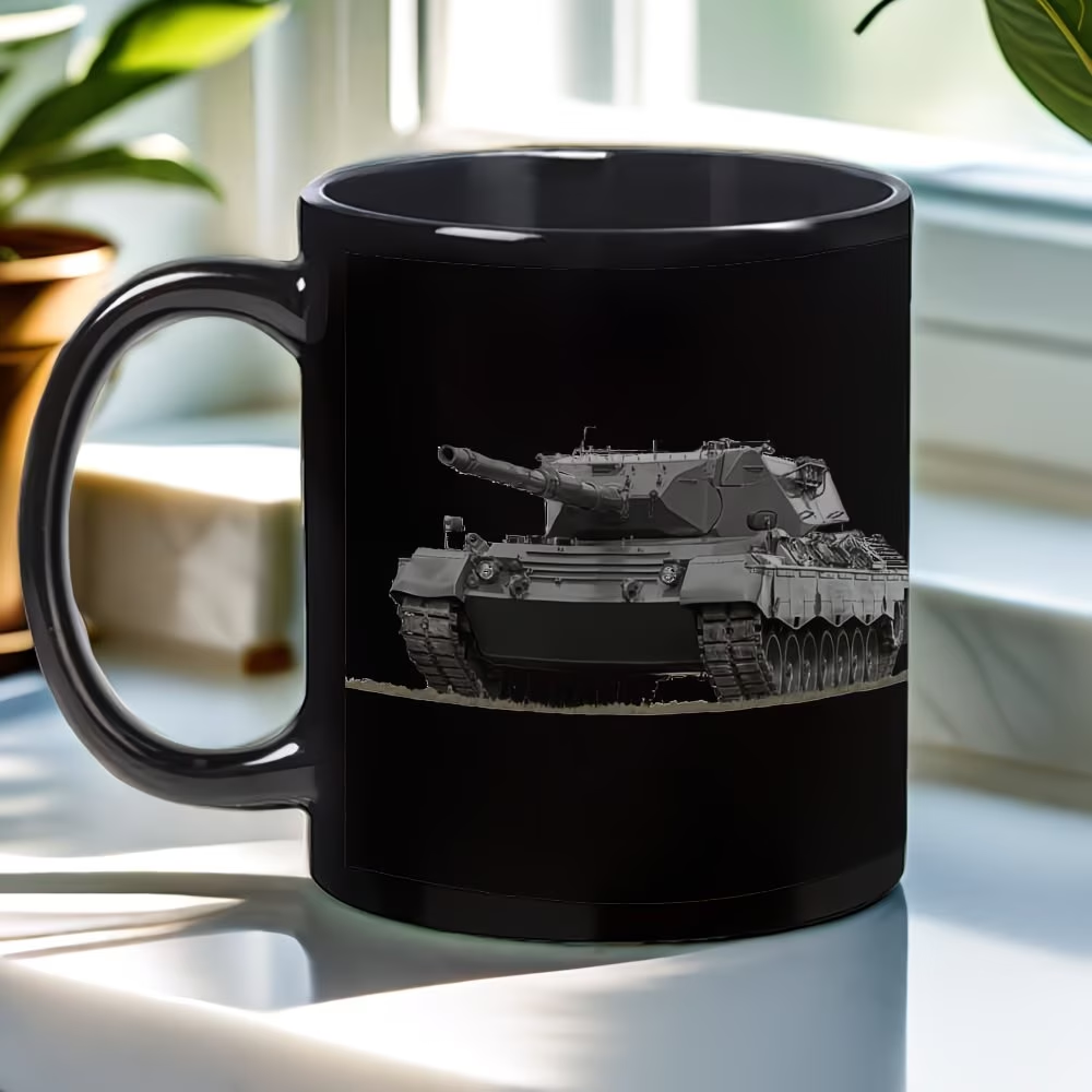 1pc 11oz Military Tank Theme Ceramic Cup for Bases Fan Clubs Model Exhibits Armed Forces Day Victory Day Defense Day Veterans Day Military Open House
