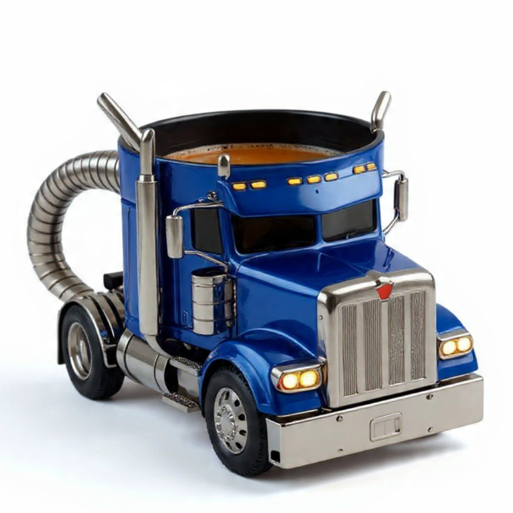 Handmade Semi Truck Shaped Coffee Mug for Truck Drivers