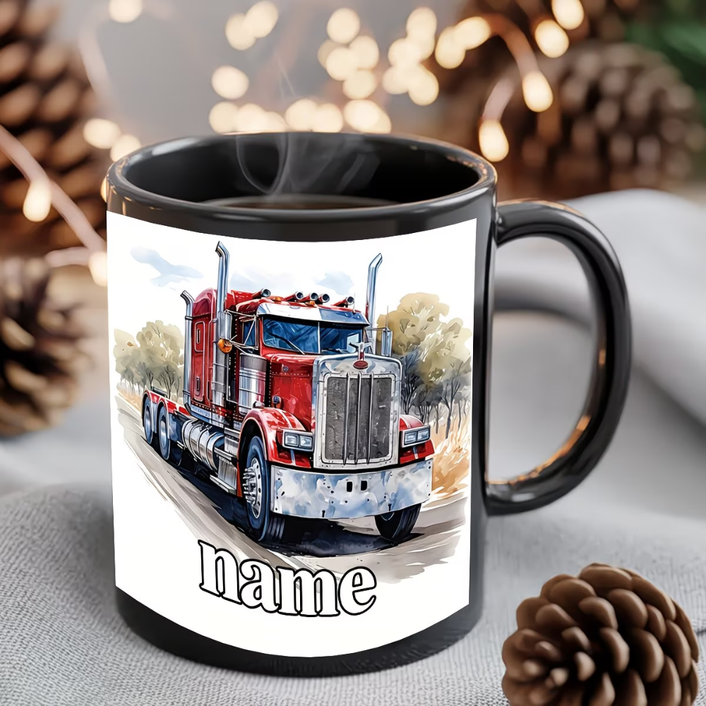 11oz Personalized Cartoon Truck Ceramic Coffee Mug