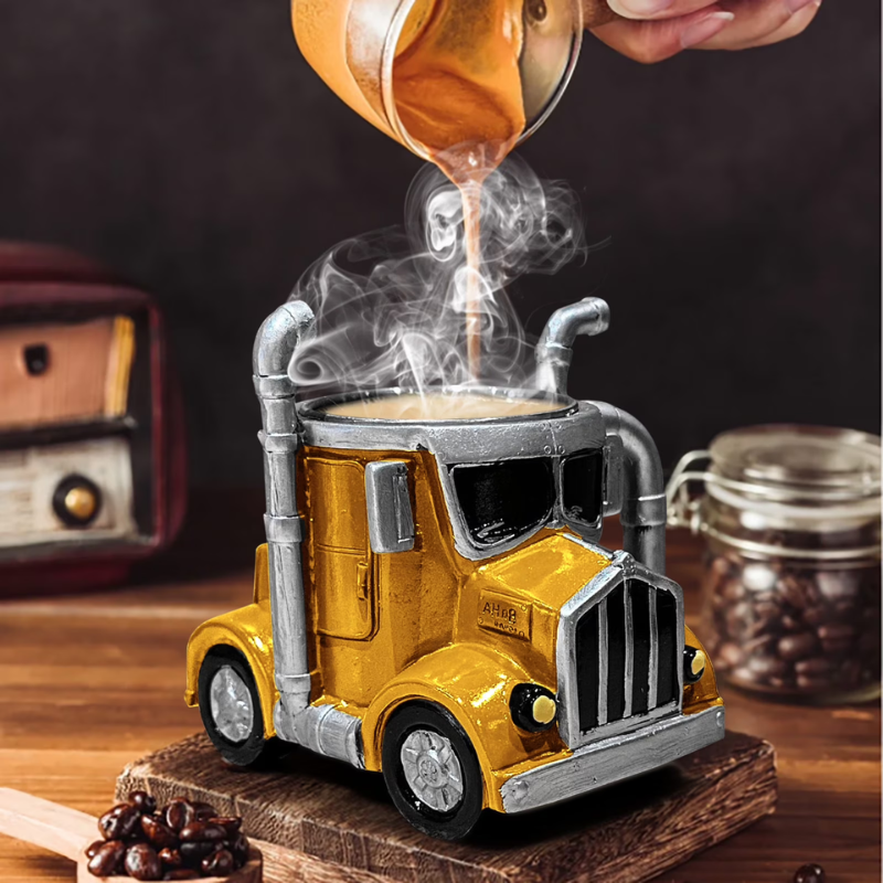 Steadline Handcrafted Semi Truck Shaped Ceramic Coffee Mug 350ml Capacity