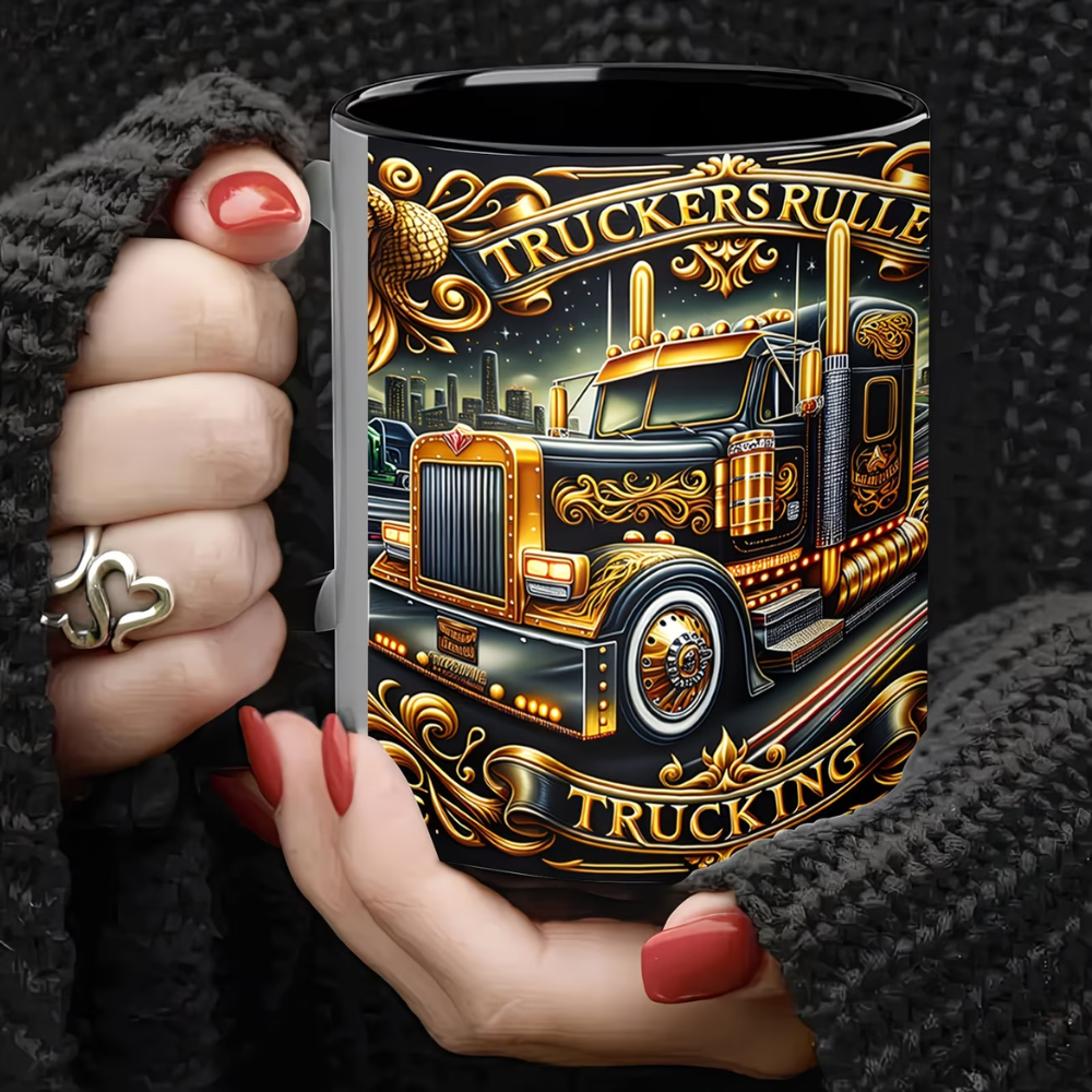 11oz Vintage Truck Themed Ceramic Coffee Mug