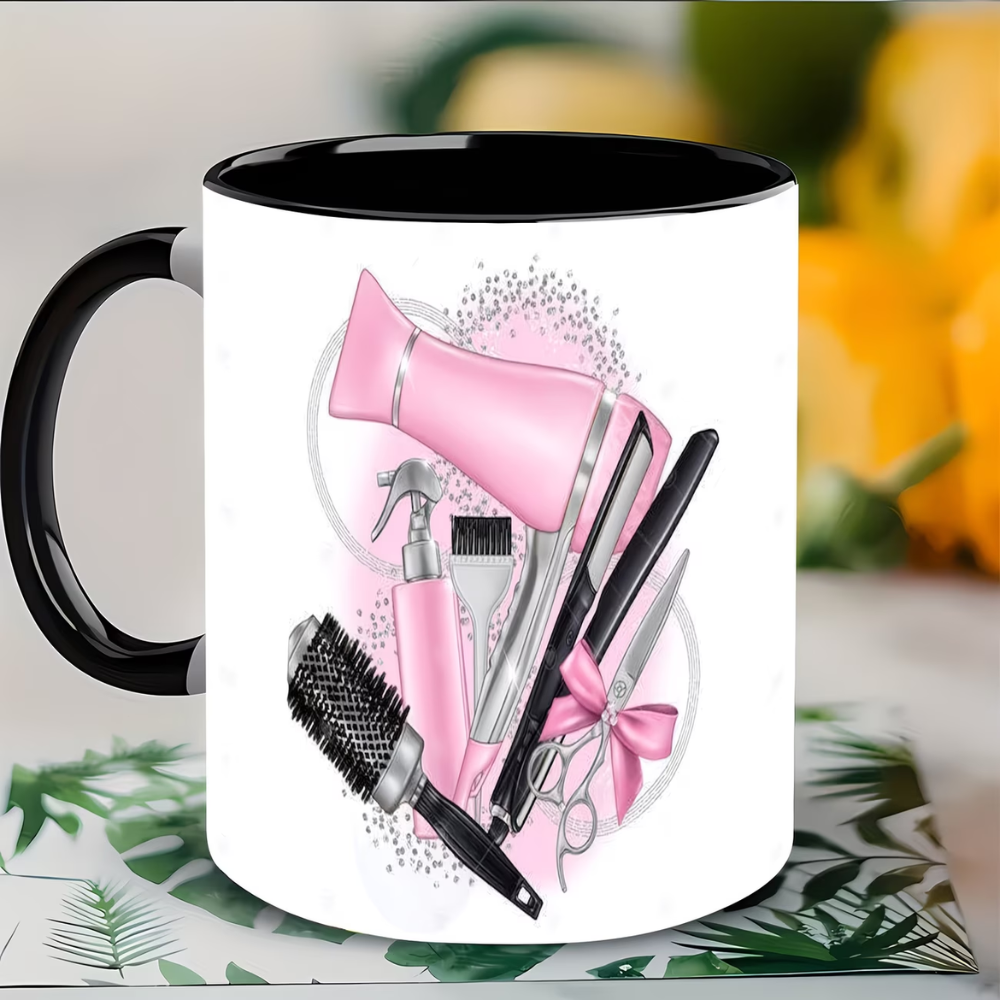 1pc Hairdressing Tools Design Ceramic Mug 