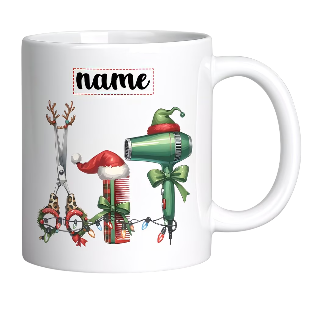 One Piece, 11-Ounce Custom Name Ceramic Mug Designed for Hairdressing, a Personalized Gift