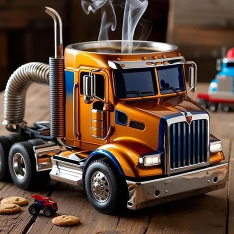Handcrafted Truck Coffee Mug, Semi-truck Coffee Mugs for Truck Lovers