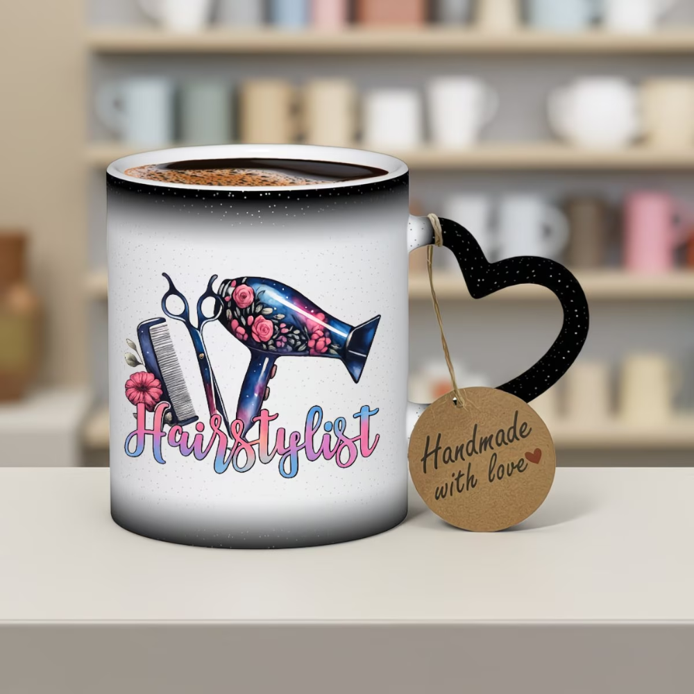 Stylish Hair Tools, 11Oz 350Ml Color-Shifting Ceramic Coffee Mug, Hand Wash Only. A Unique