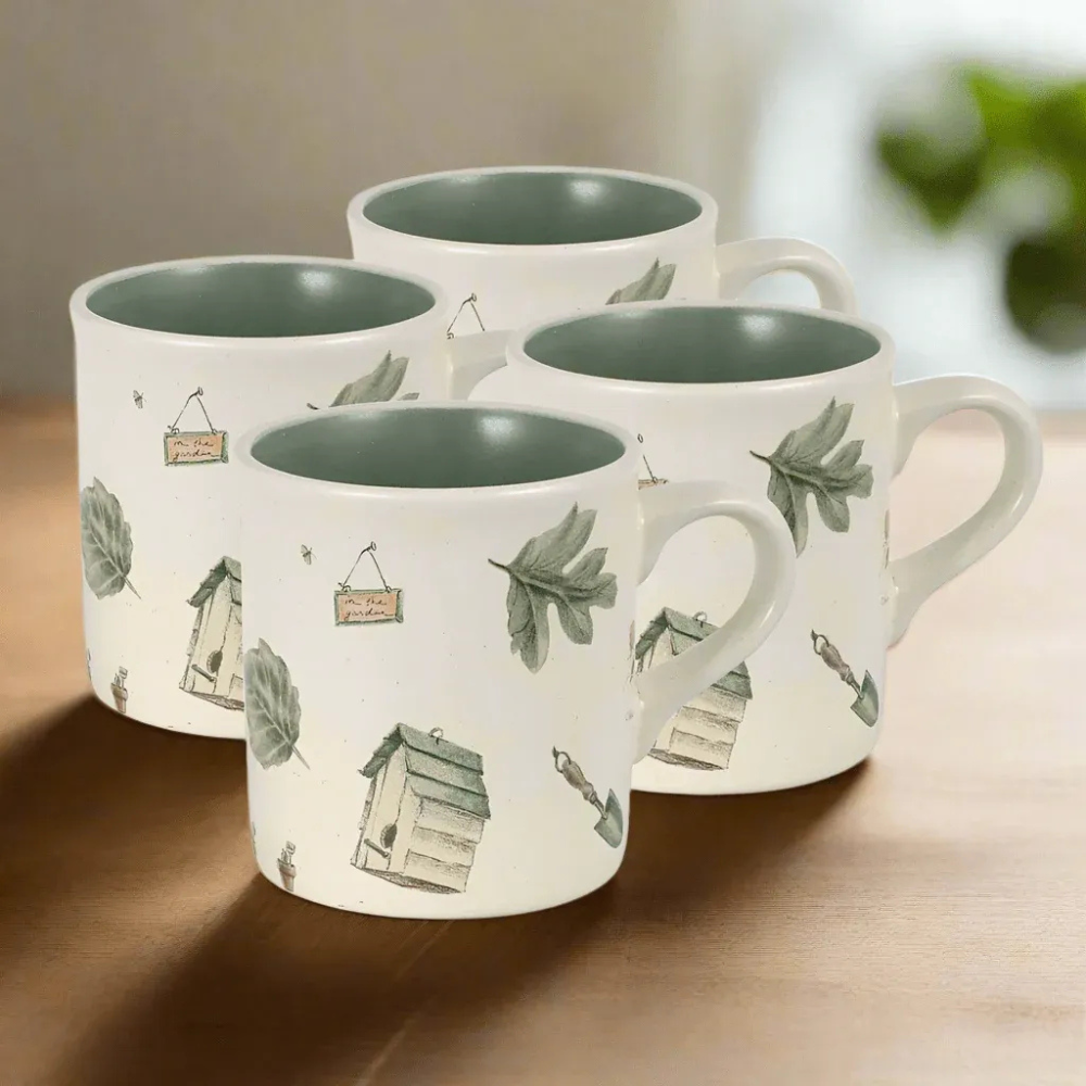 Stoneware Coffee Mug Set Of 4 With Modern Design-Mineral Mug