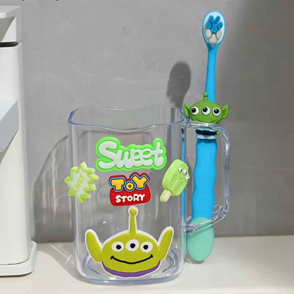 1 Piece Cartoon Mickey And Minnie Toothbrush Set With Mug 