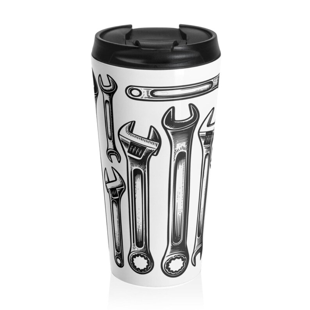 Mechanic Tools Travel Mug, 15oz Stainless Steel Tumbler