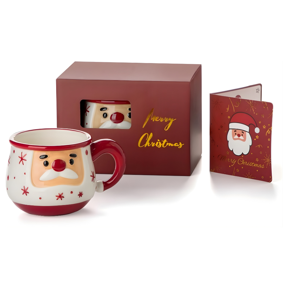 Holiday Ceramic Mug Set With Box