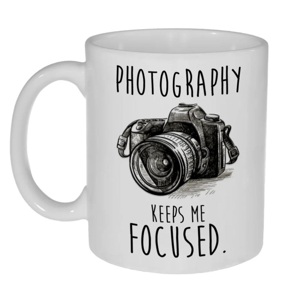 Photography Keeps Me Focused Funny Coffee or Tea Mug