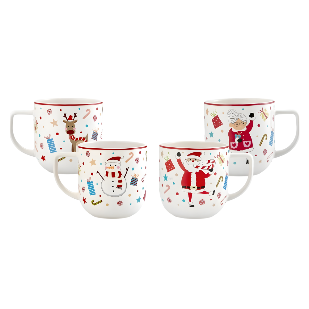 Sets of 4 Christmas Merry Ceramic Mug 