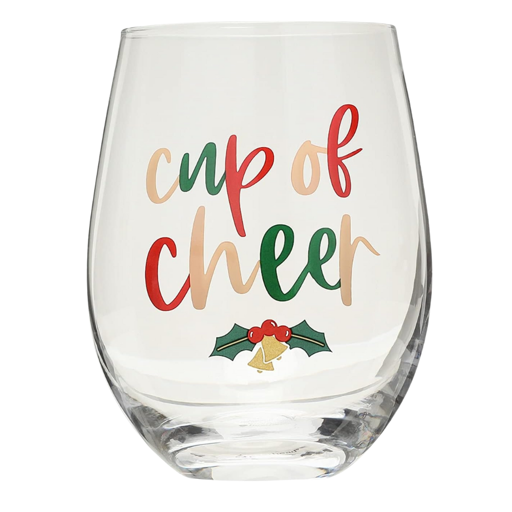 Stemless Cheer Wine Glass