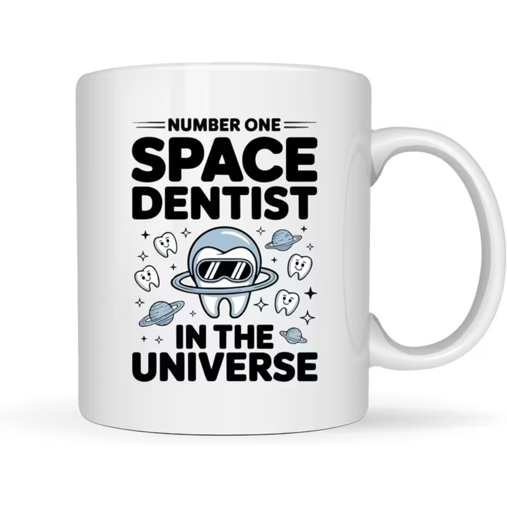 11oz White Ceramic Dentist Coffee Mug | Reusable Microwave Safe Multipurpose Cup with Double Side Print