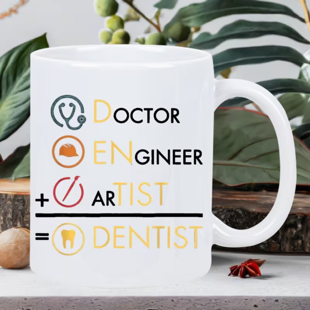 1pc 11oz Medical Doctor Engineer Dentist Artist Ceramic Mug - Funny Specialty Icons