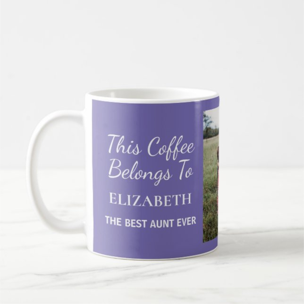 Personalized Aunt Photo Coffee Mug With Custom Name