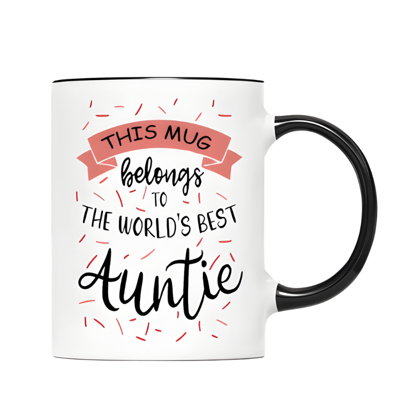 Aunt Quote Print 11oz Ceramic Coffee Mug With Two Tone Design