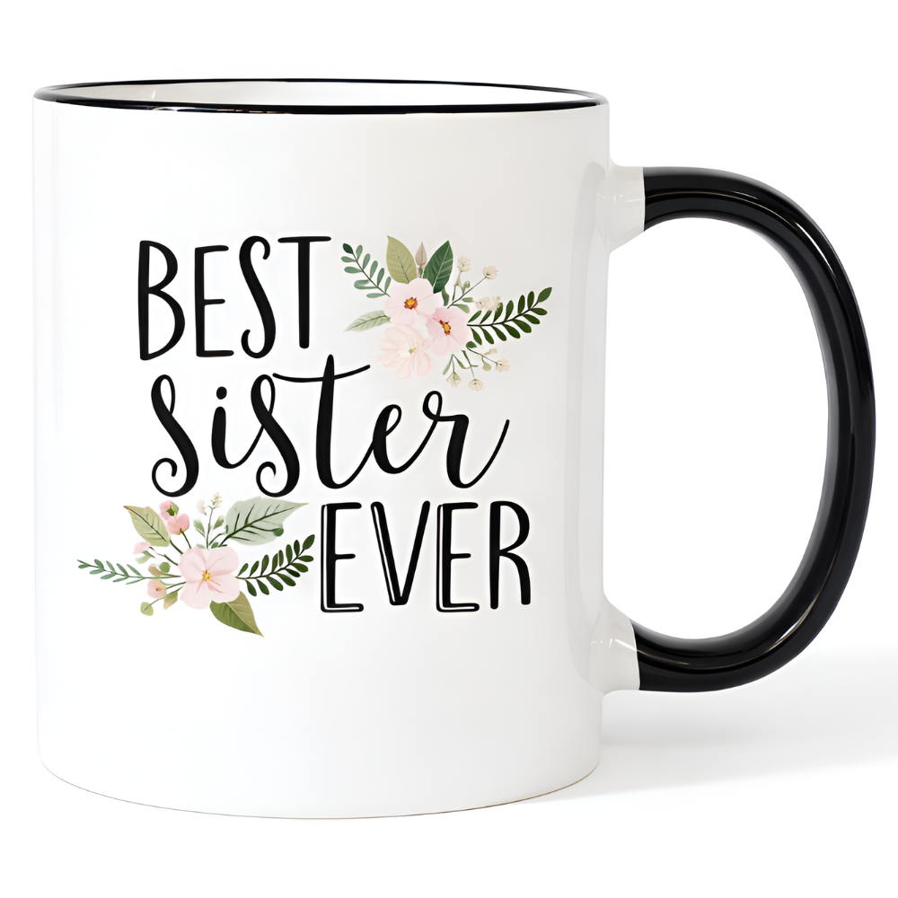 Floral Design Ceramic Coffee Mug For Sister 