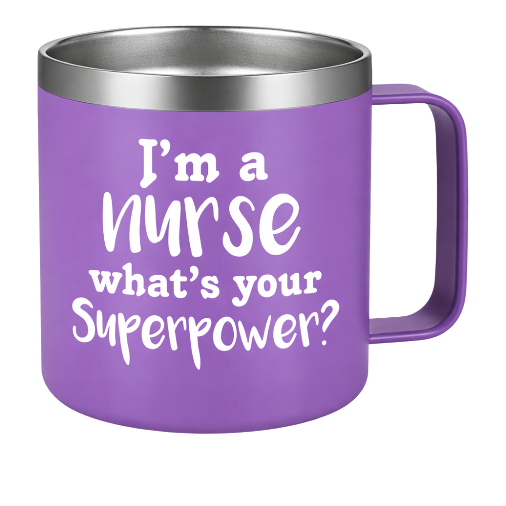 14oz Nurse Superpower Quote Print Coffee Mugs Set