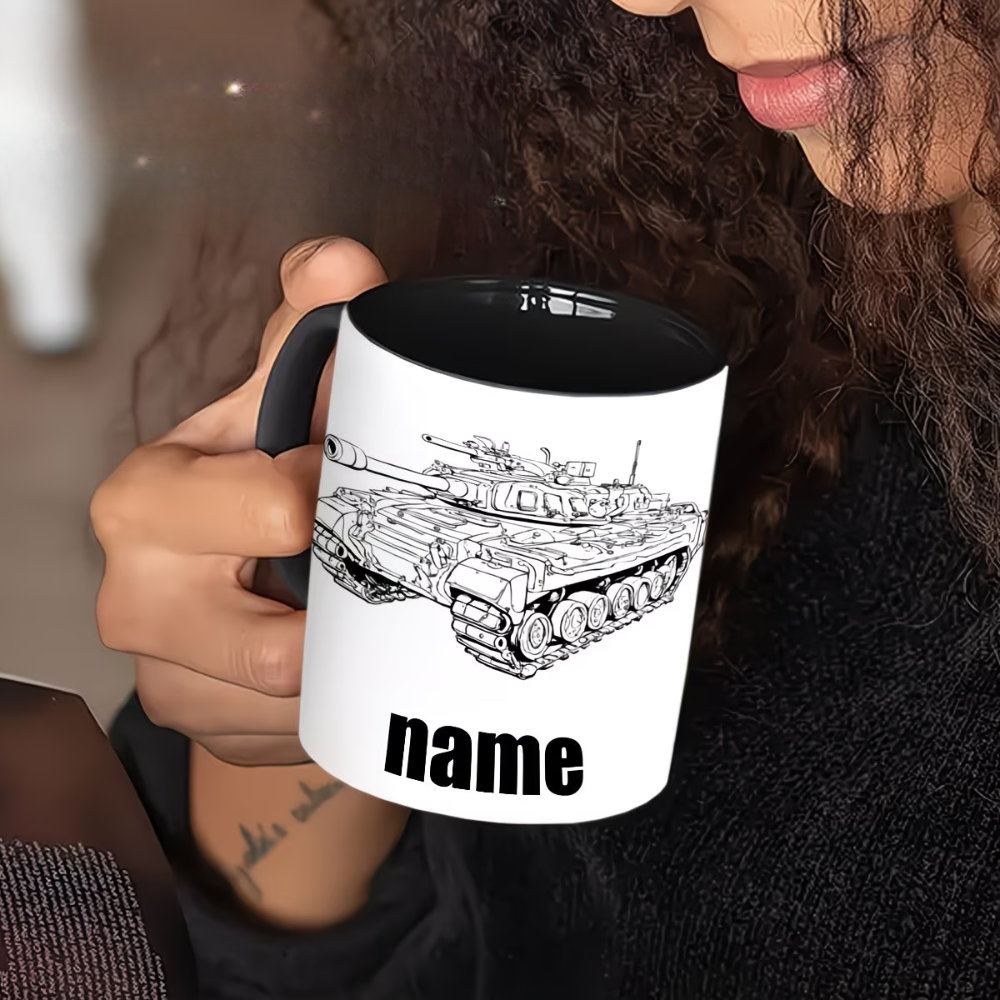 Tank Sketch Custom Ceramic Coffee Mug