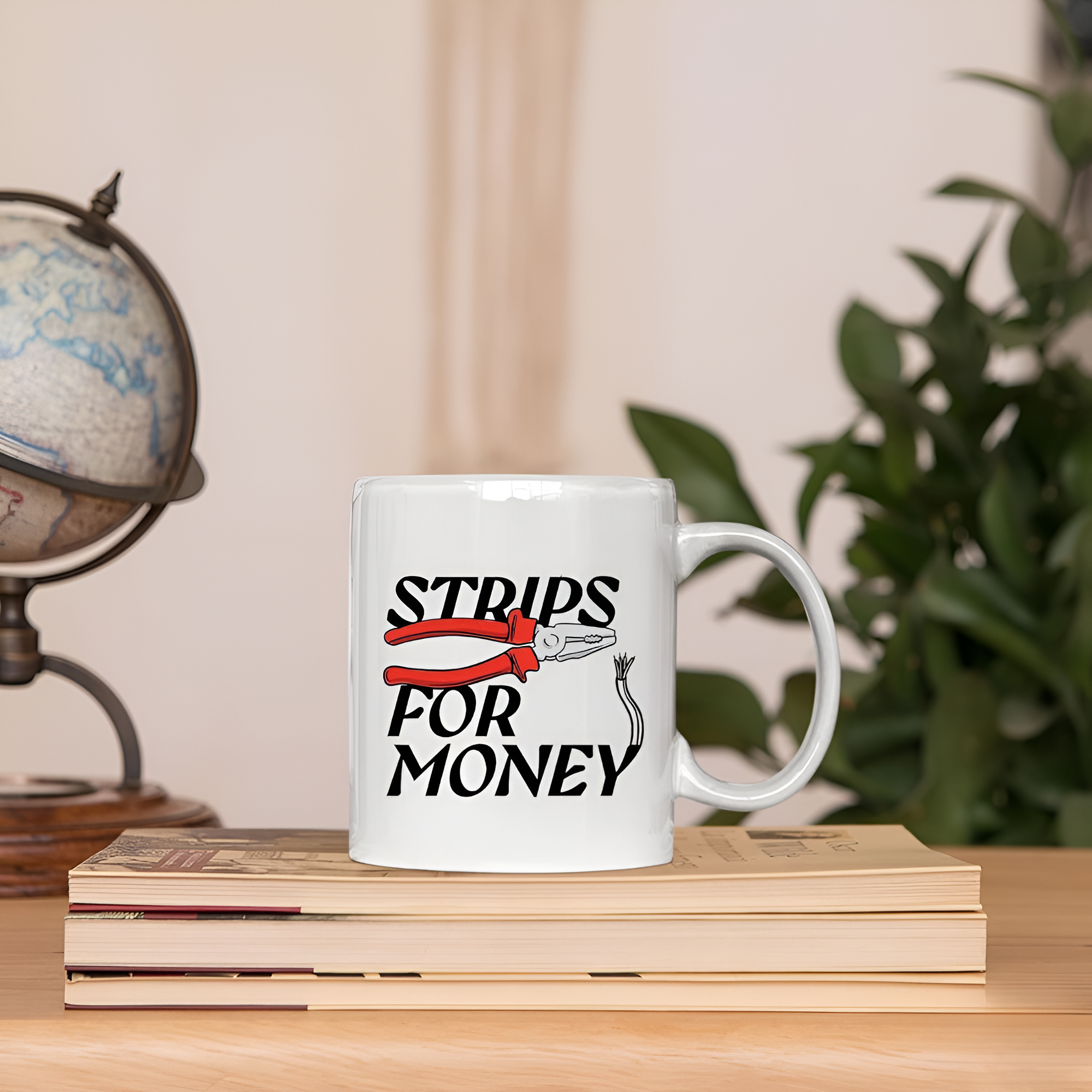 Strips For Money Printed Electrician Themed Coffee Mug
