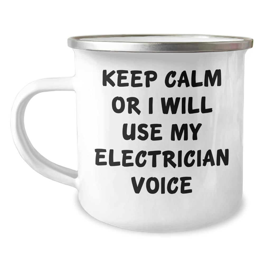 Stainless Steel Electrician Themed Coffee Mug