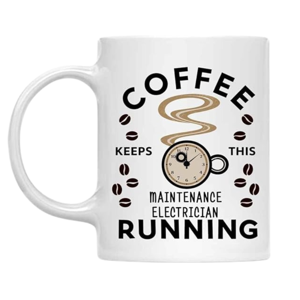 Electrician Themed Mug With Coffee Beans Design