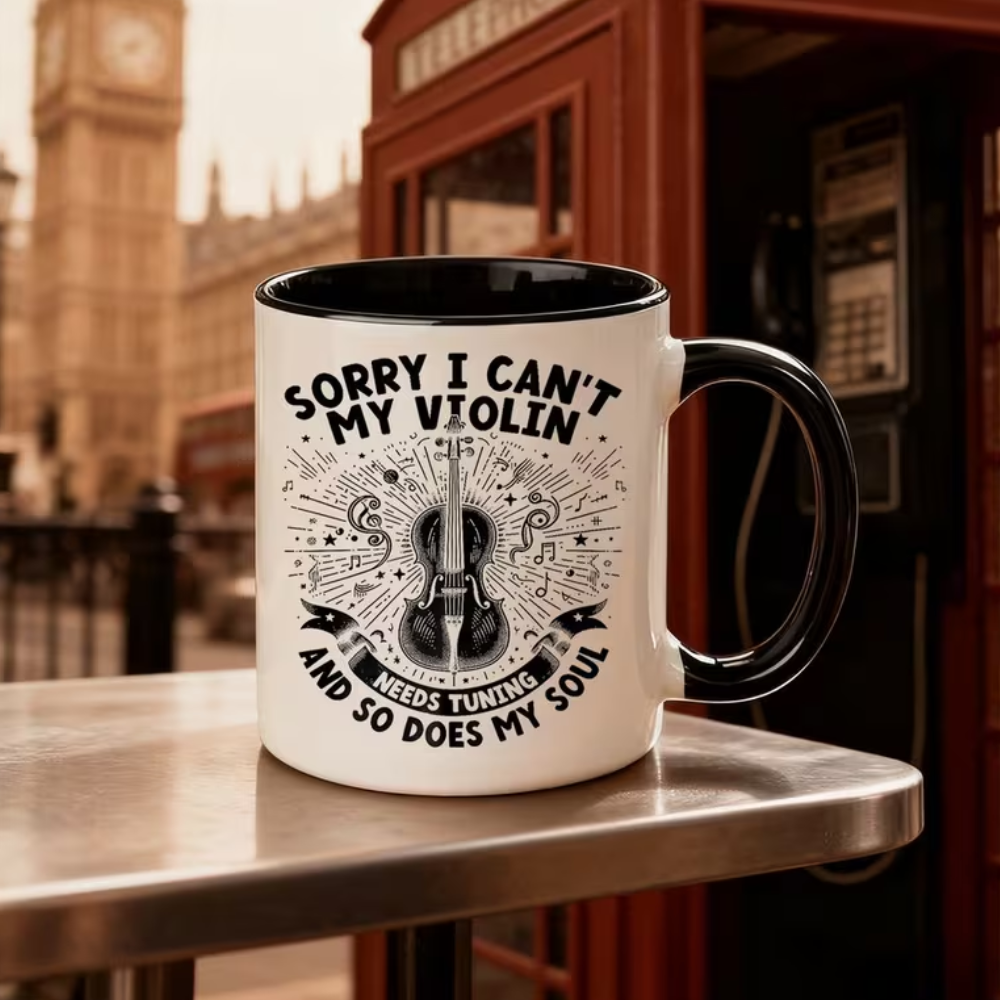 Funny Violin Tuning Quote Print 11oz Musician Coffee Mug