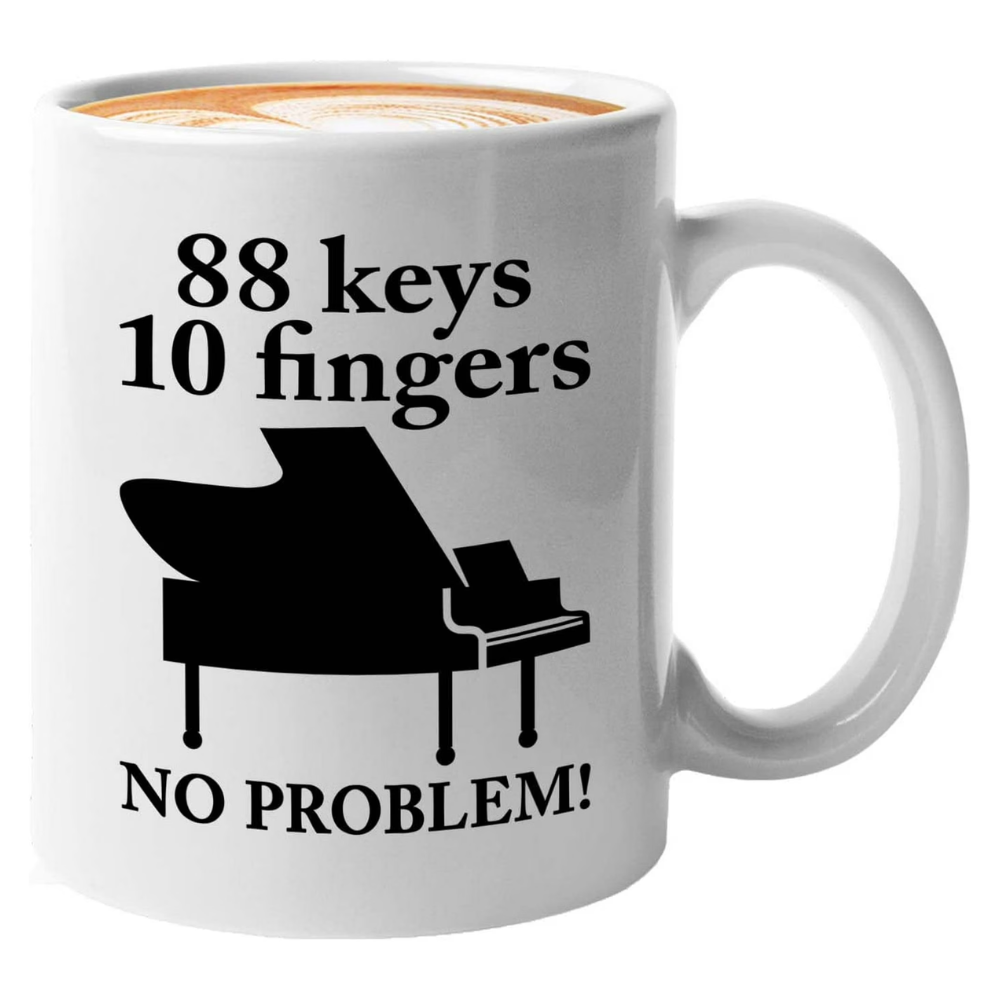 88 Keys Piano Player Themed Musician Coffee Mug