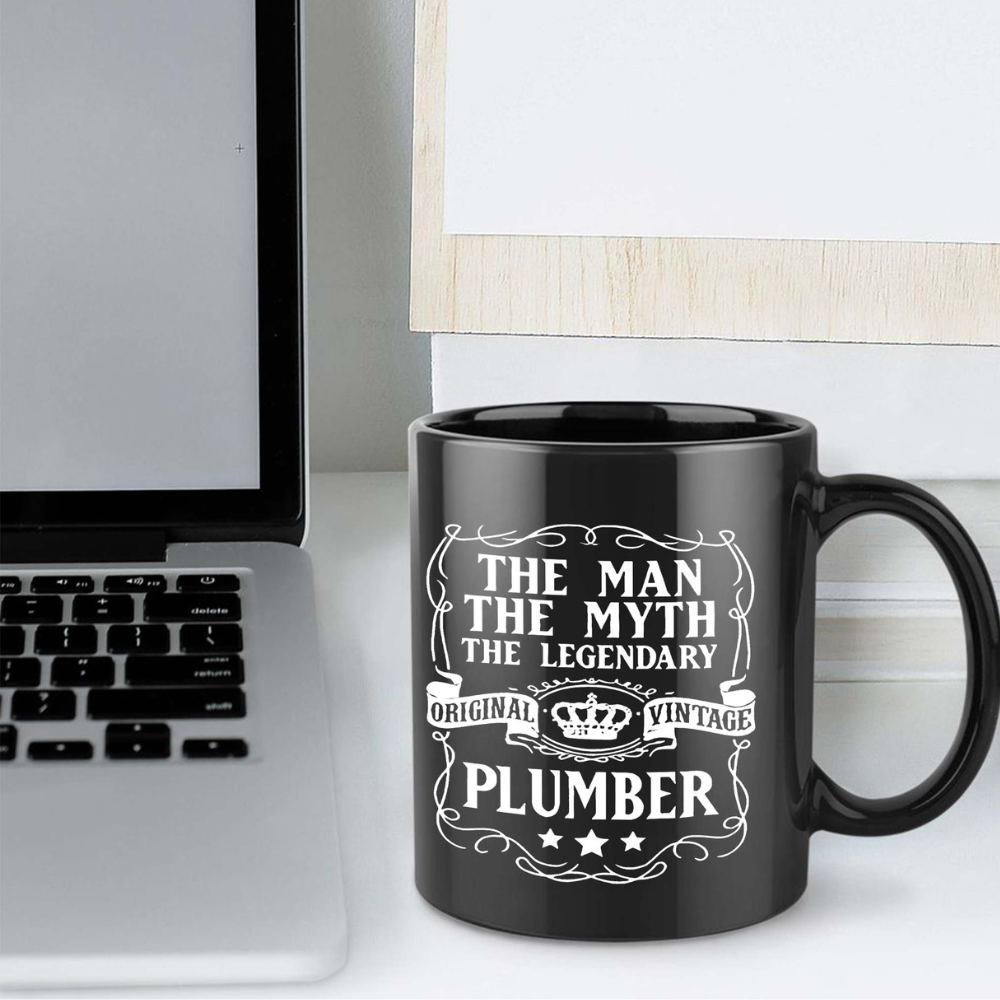 Vintage Crown Plumber Themed 11oz Ceramic Coffee Mug