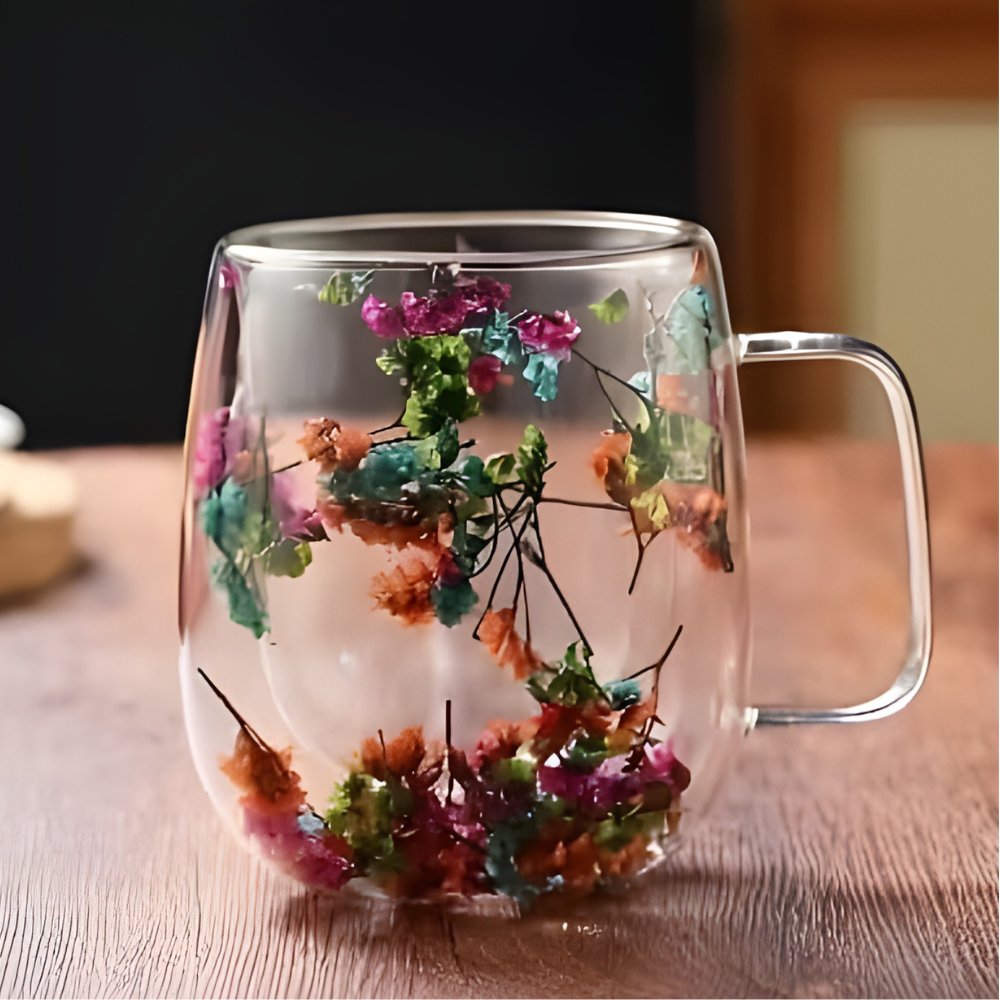 2 Piece Set Transparent Glass Mug