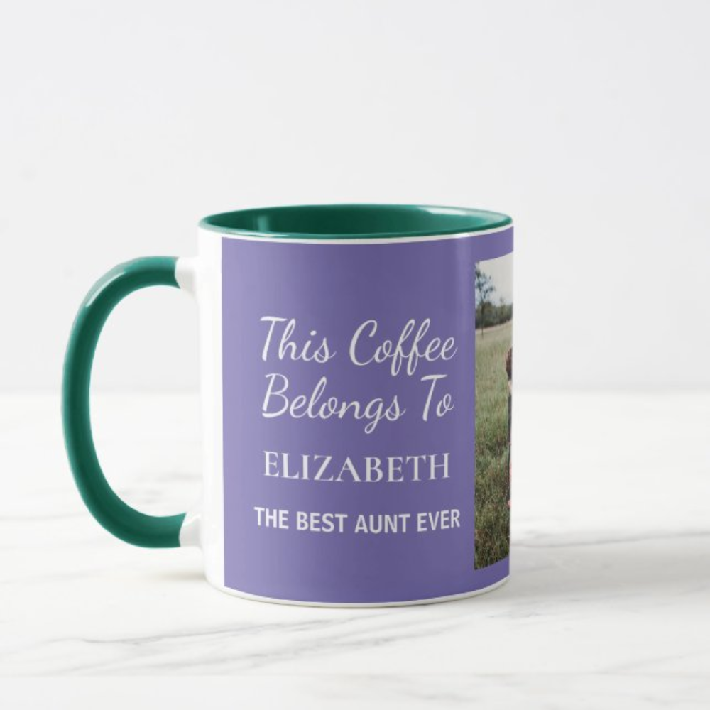 Personalized Aunt Photo Coffee Mug With Custom Name